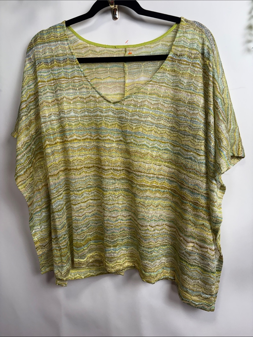 H&M Striped Knit Top in Yellow & Aqua